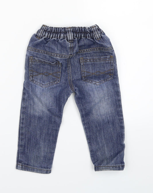 Little Rebel Boys Blue Denim Cargo Jeans Size 18-24 Months