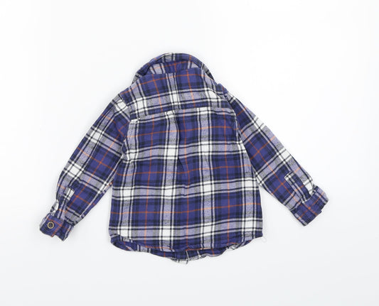 F&F Boys Blue Check Basic Button-Up Size 12-18 Months