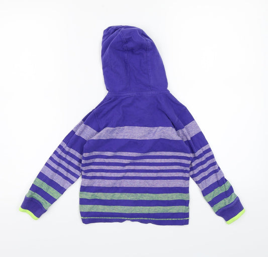 George Boys Blue Striped Pullover Hoodie Size 4-5 Years