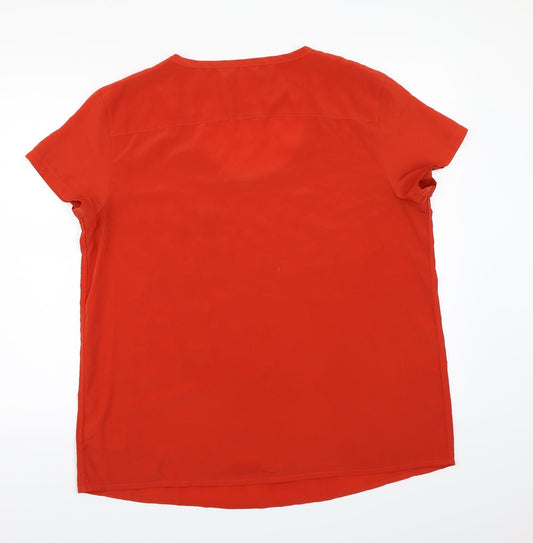 Gap Womens Orange Chiffon Basic Blouse Size XL