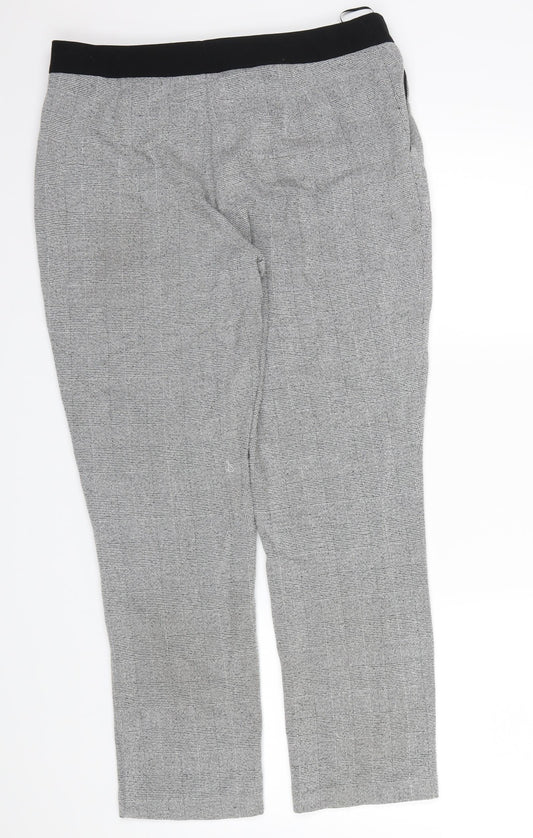 M&S Womens Grey Check Dress Pants Trousers Size 12 L26 in