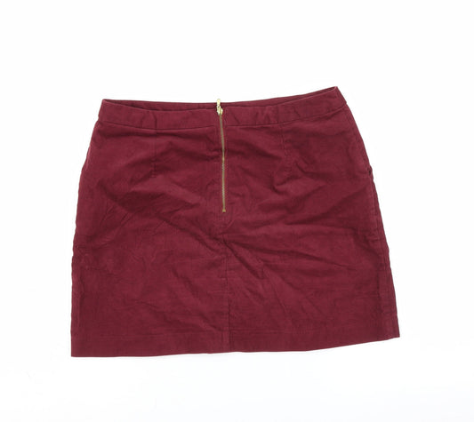 H&M Womens Purple Corduroy A-Line Skirt Size 12