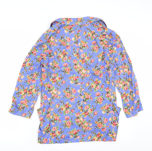 River Island Womens Blue Floral Jacket Blazer Size 10