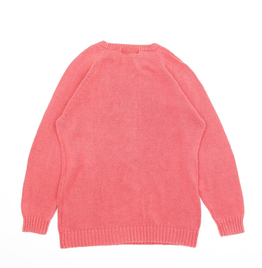Dewberry Womens Pink Pullover Jumper Size M