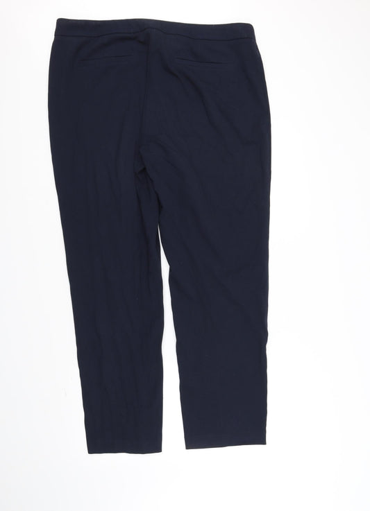 Marks and Spencer Womens Blue Trousers Size 18 L33 in