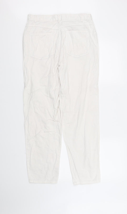 Best Basics Womens White Straight Jeans Size 14 L31 in