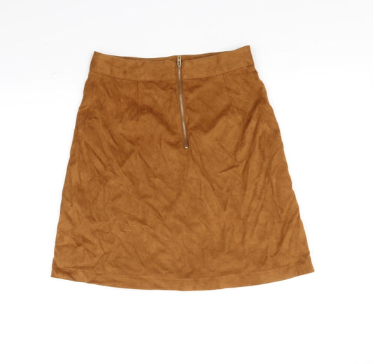 Woolworths Womens Orange Flare Skirt Size 10 - zip