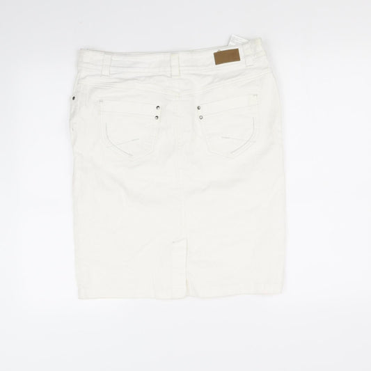 Olsen Womens White Flare Skirt Size 14