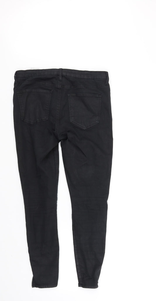 Topshop Womens Black Straight Jeans Size M L30 in