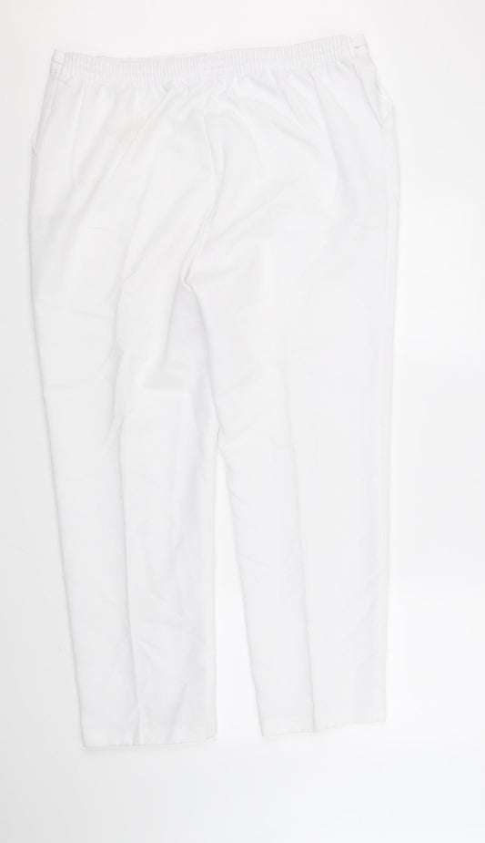 Marks and Spencer Womens White Trousers Size 18 L30 in