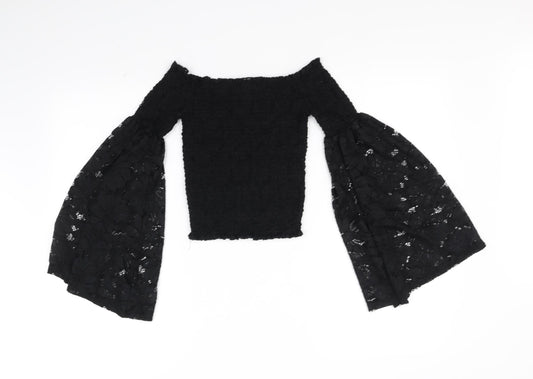 River Island Womens Black Basic T-Shirt Size 8