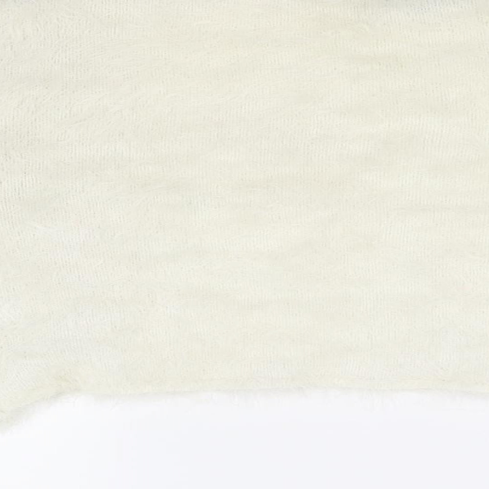 CMD Womens White Cardigan Jumper Size M