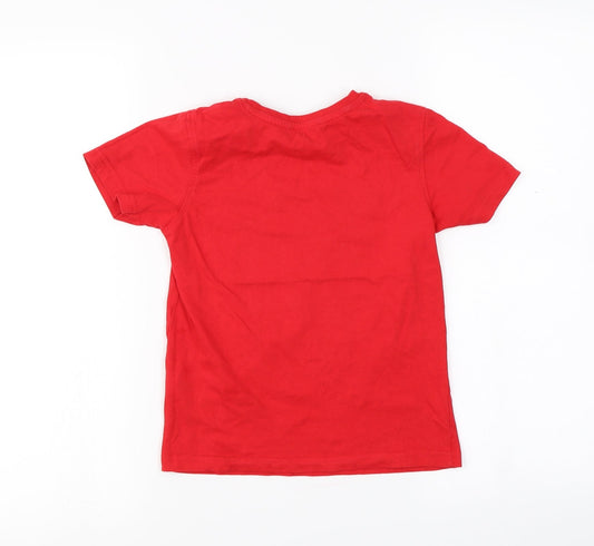 George Boys Red Basic T-Shirt Size 6-7 Years
