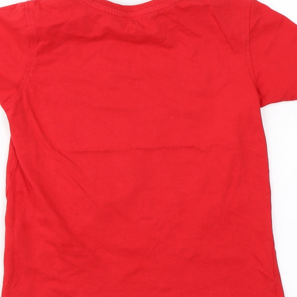 George Boys Red Basic T-Shirt Size 6-7 Years