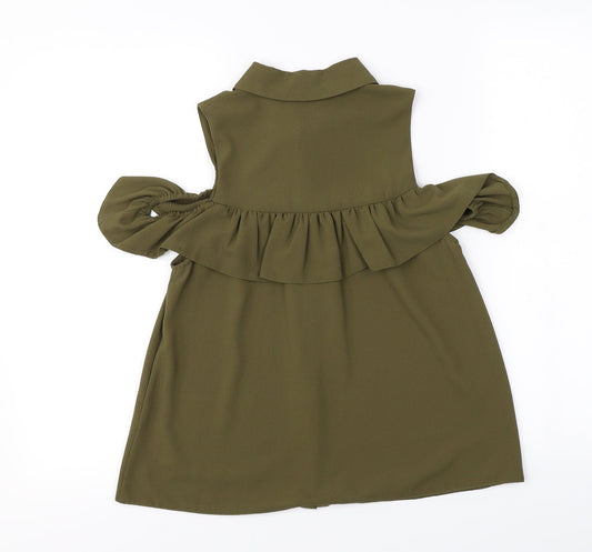New Look Womens Green Basic Blouse Size 8