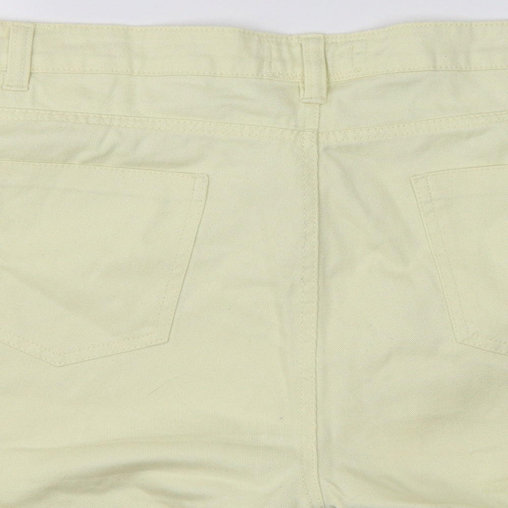 Peacocks Womens Yellow Cut-Off Shorts Size 18