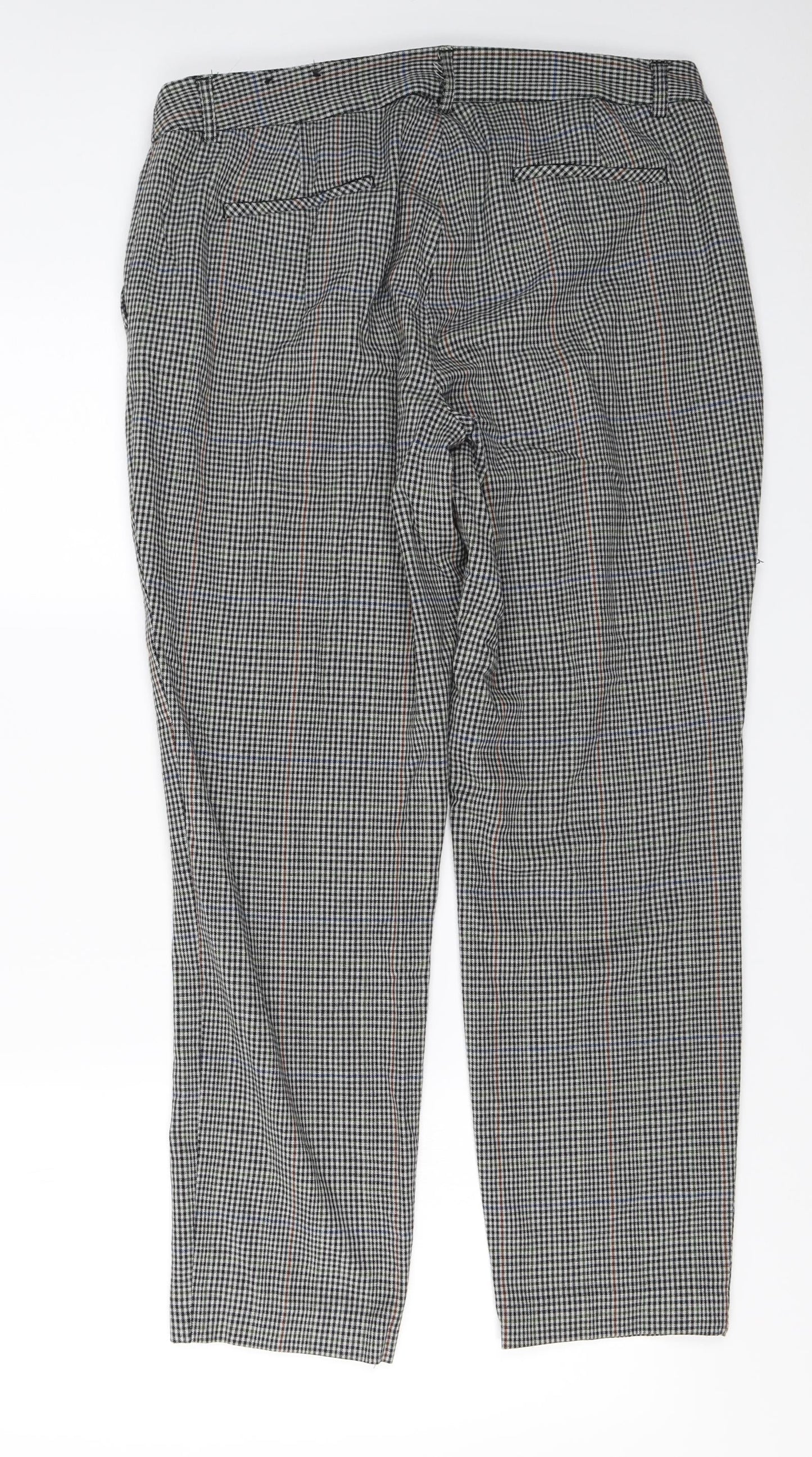Massimo Fabbro Womens Beige Check Trousers Size 14 L25 in
