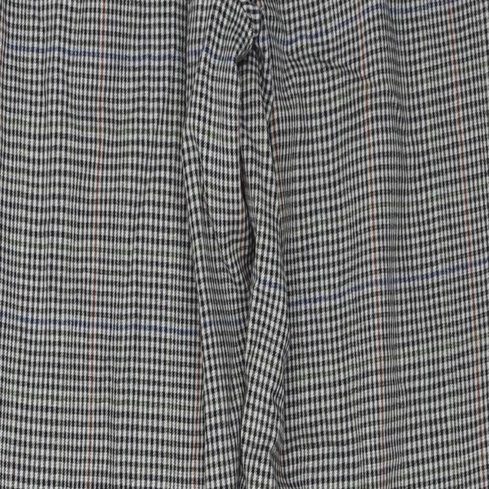 Massimo Fabbro Womens Beige Check Trousers Size 14 L25 in