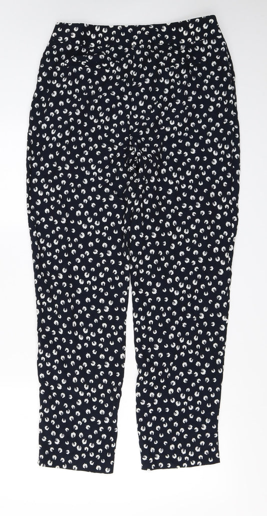 Marks and Spencer Womens Blue Floral Trousers Size 10 L26 in