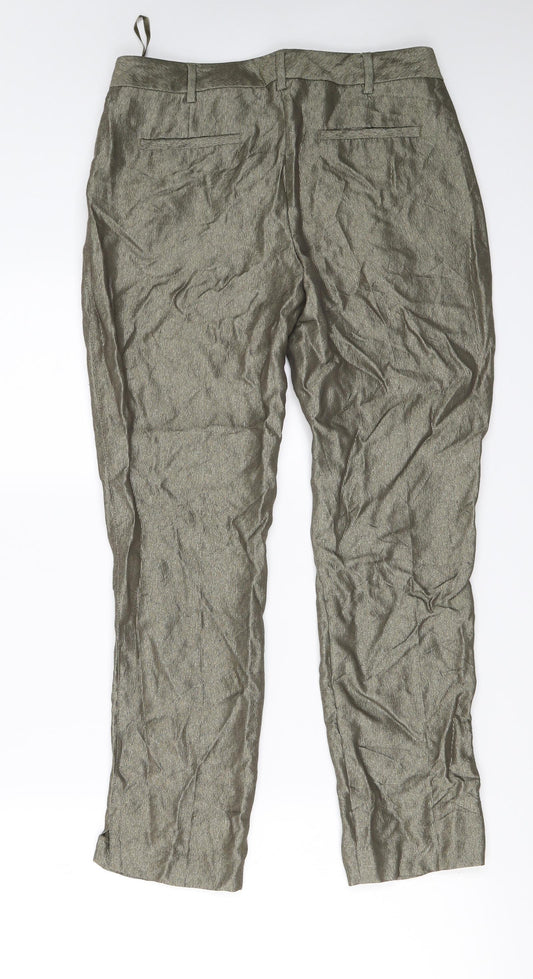 Monsoon Womens Gold Trousers Size 10 L24 in