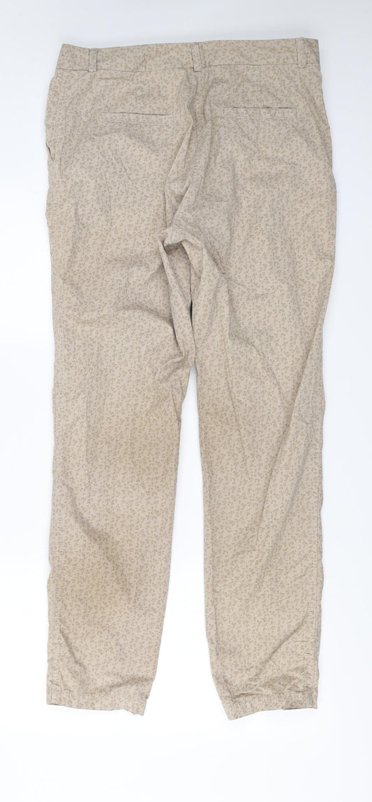 Marks and Spencer Womens Beige Animal Print Trousers Size 12 L27 in