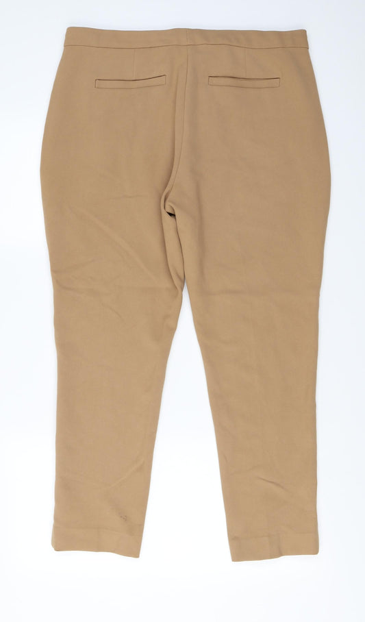 Marks and Spencer Womens Brown Trousers Size 16 L25 in