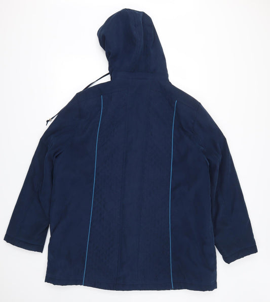 Anna Rose Womens Blue Overcoat Coat Size 2XL