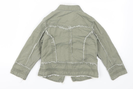 Mothercare Girls Green Denim Jacket Size 3-4 Years