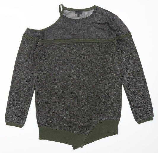 NEXT Womens Green Pullover Jumper Size 10 - Cut Outs