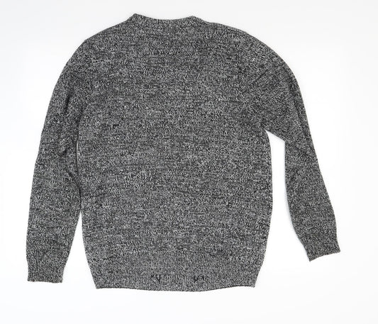 ACW85 Mens Grey Knit Pullover Jumper Size M