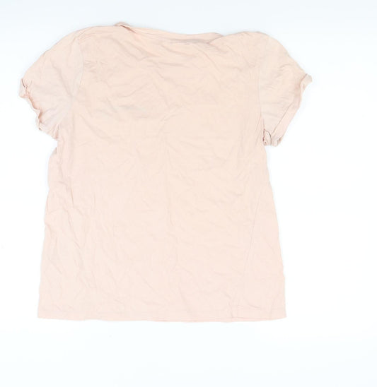 H&M Womens Beige Jersey Basic T-Shirt Size XS
