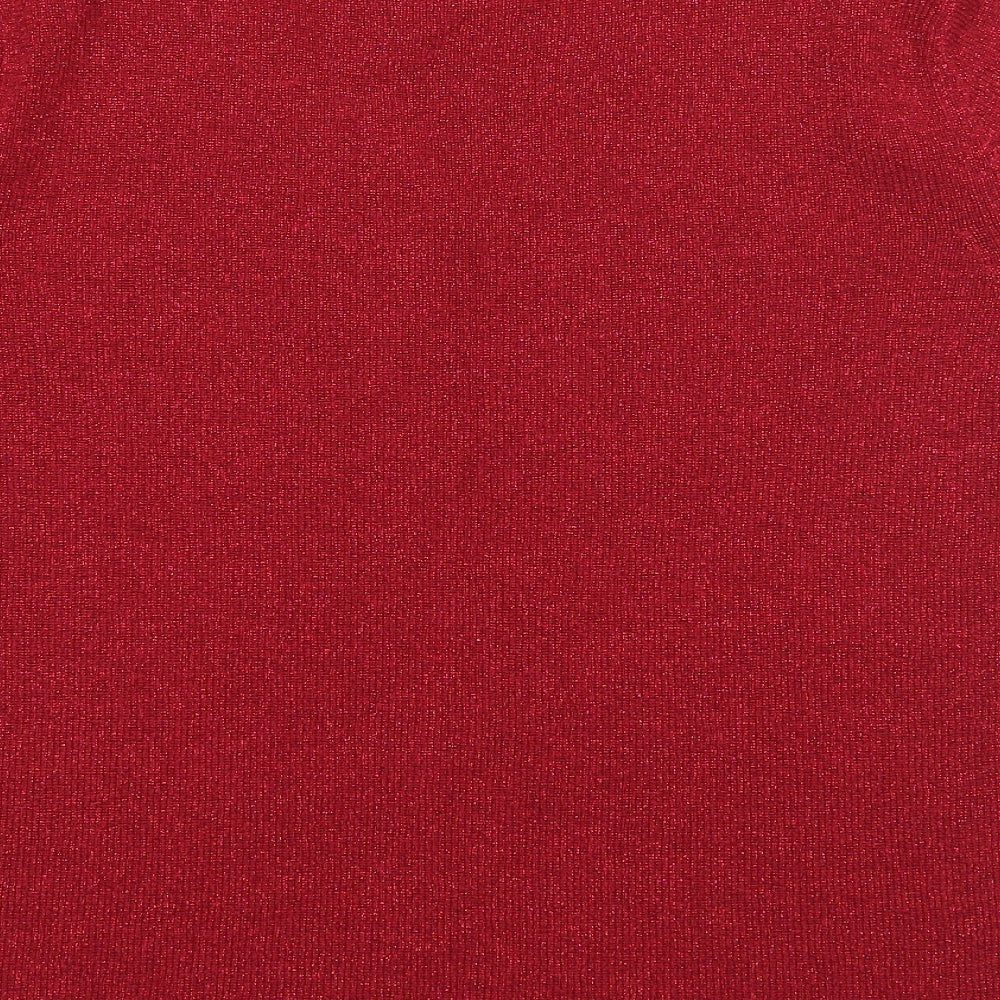Berkertex Womens Red Knit Basic T-Shirt Size 14