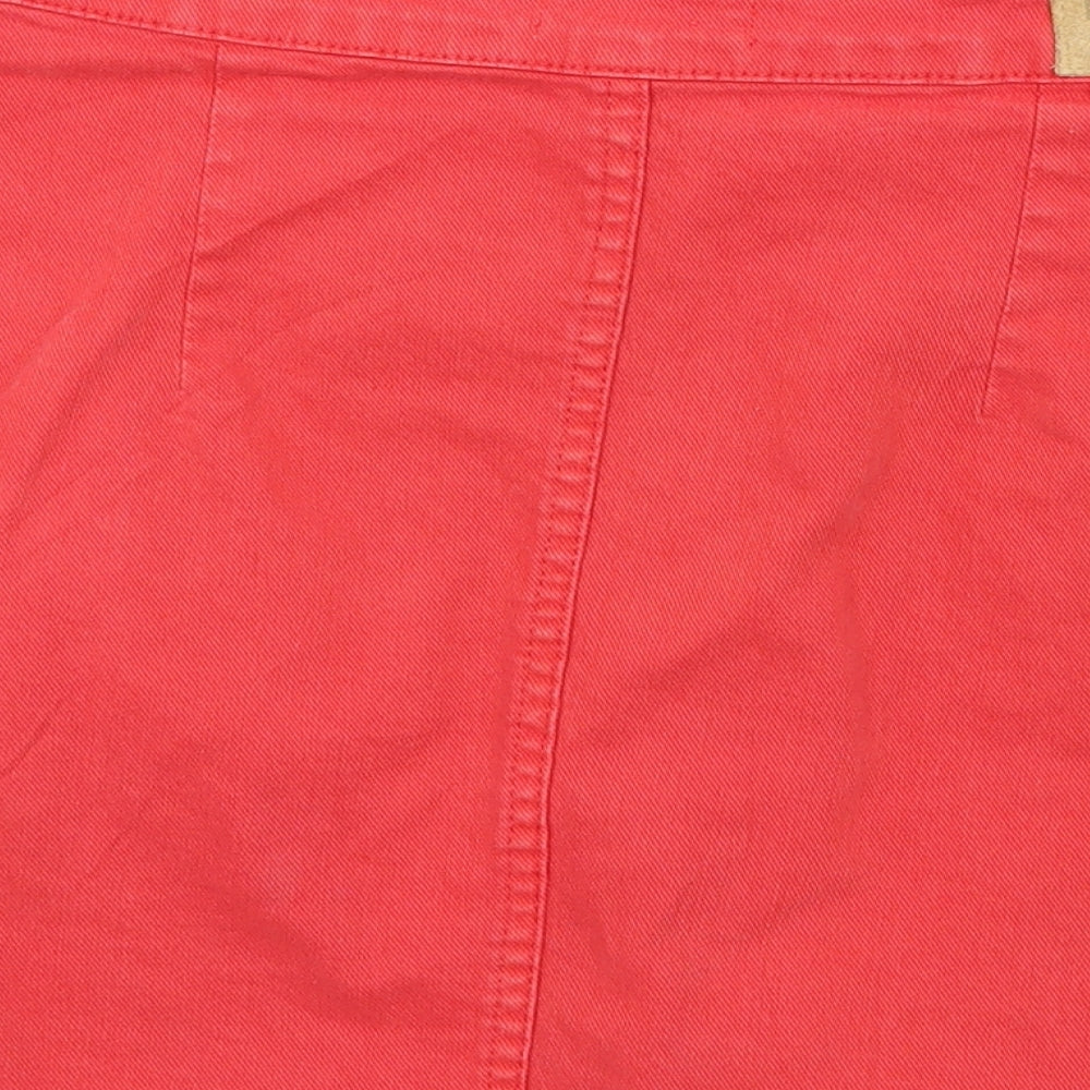 Brownie Womens Red Denim A-Line Skirt Size 26 in