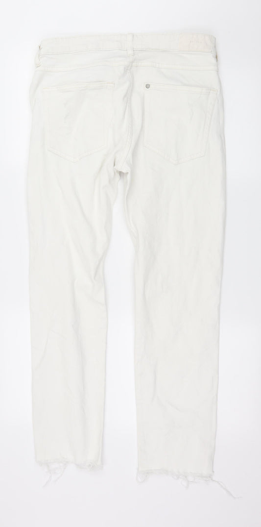 H&M Womens White Denim Straight Jeans Size 33 in L28 in