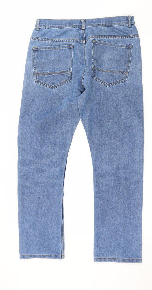 Denim & Co. Womens Blue Denim Straight Jeans Size 32 in L30 in