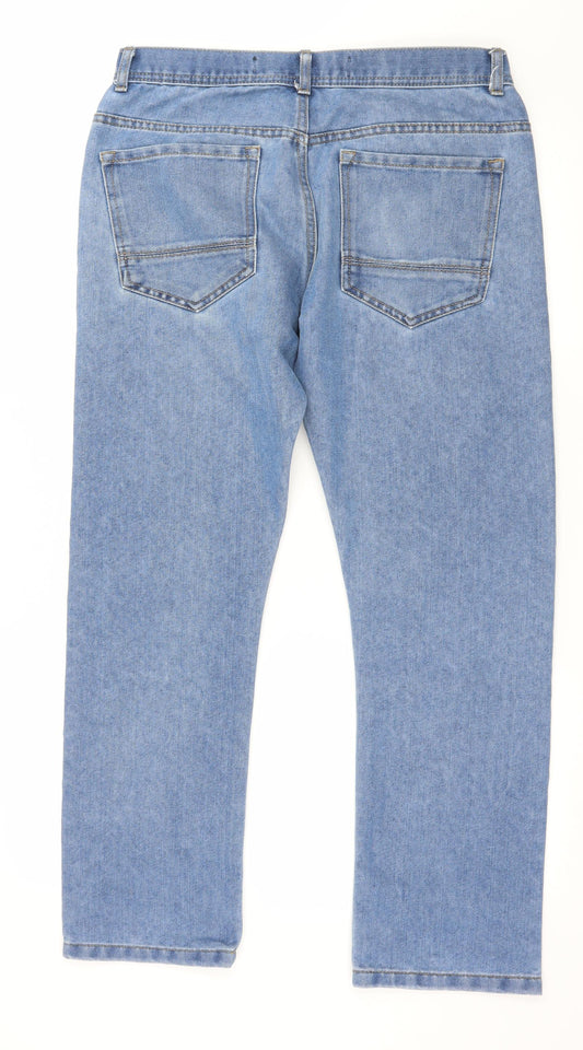 Denim & Co. Womens Blue Denim Straight Jeans Size 32 in L30 in