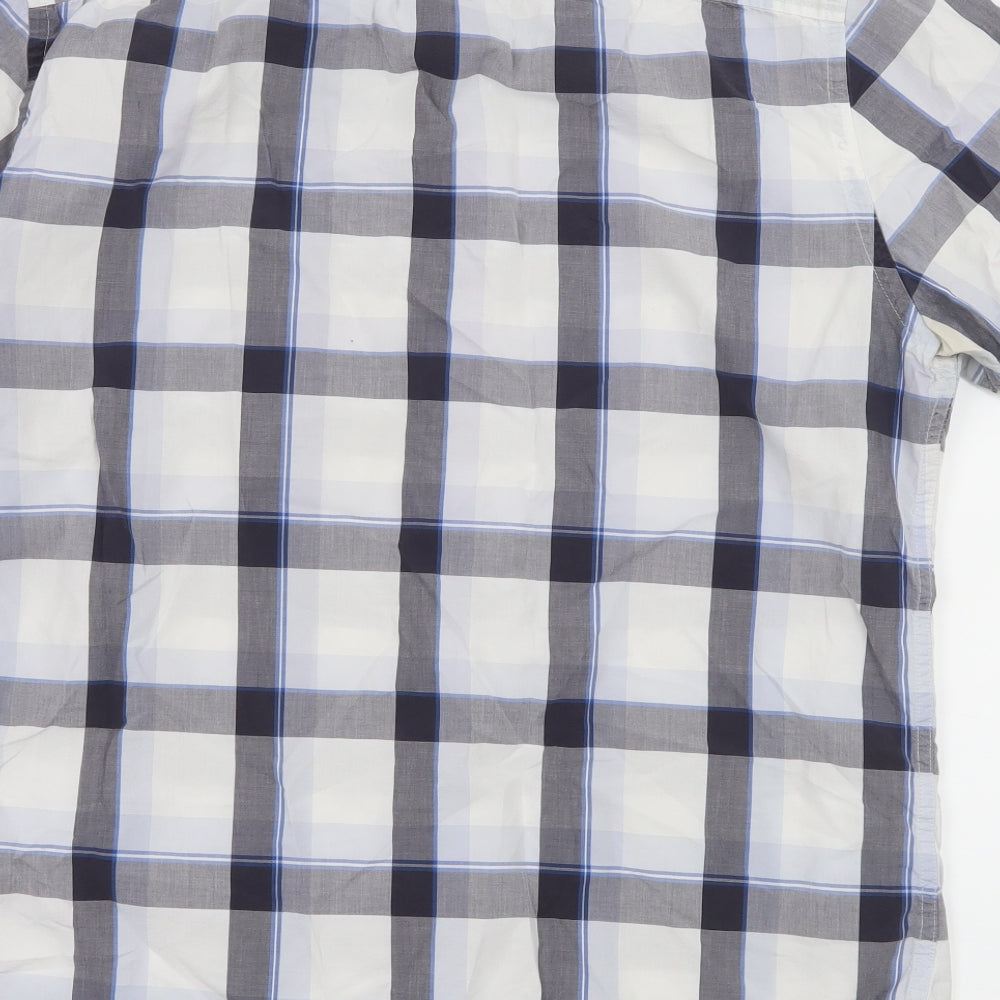 Wolsey Mens White Check Button-Up Size L