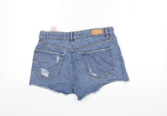 Only Womens Blue Denim Hot Pants Shorts Size 28 in