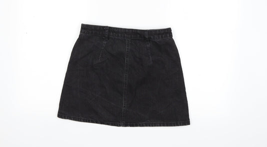 Miss Selfridge Womens Black Denim Mini Skirt Size 8