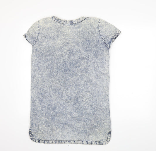 Paper Scissors Womens Blue Denim Shift Size 8 - Acid wash