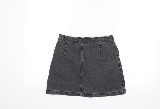 Topshop Womens Grey Denim Mini Skirt Size 26 in