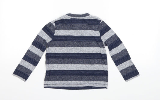 F&F Boys Blue Striped Basic T-Shirt Size 4-5 Years