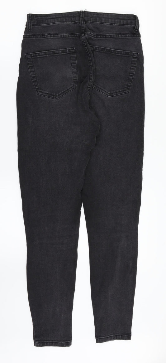 Denim & Co. Womens Black Denim Straight Jeans Size 10 L30 in