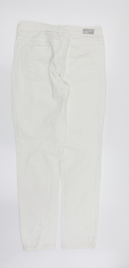 NEXT Womens White Denim Straight Jeans Size 10 L30 in