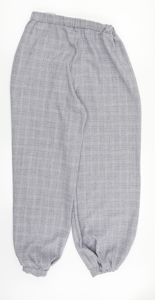 Love Womens Blue Check Jogger Trousers Size S