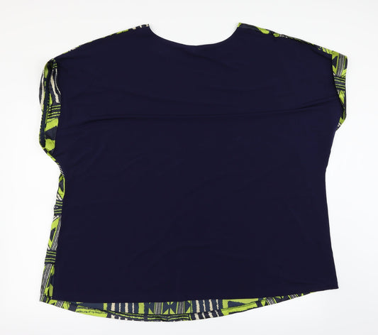 Juliper Womens Green Geometric Basic Blouse Size 30