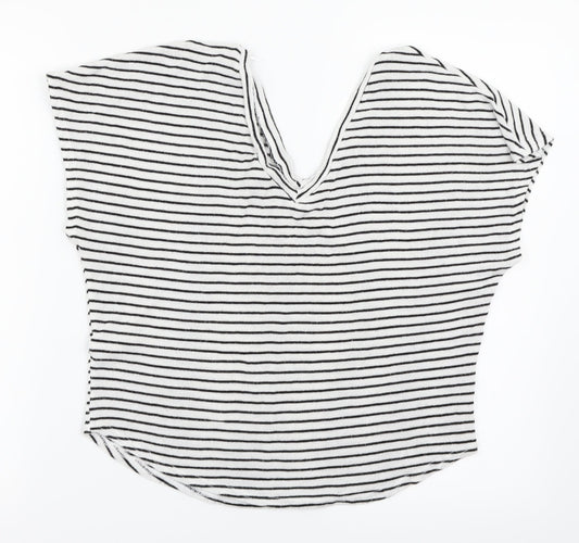 Topshop Womens Multicoloured Striped Basic T-Shirt Size 8