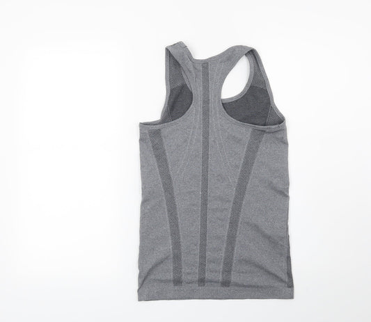 Workout Womens Grey Basic T-Shirt Size 10