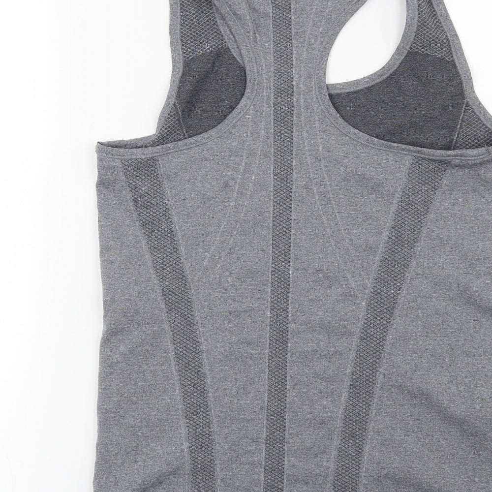 Workout Womens Grey Basic T-Shirt Size 10