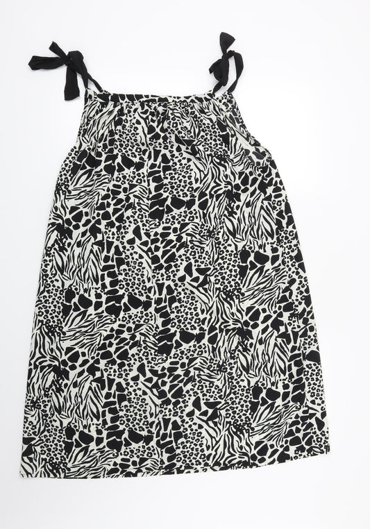 PEP & CO Womens White Animal Print Trapeze & Swing Size 12